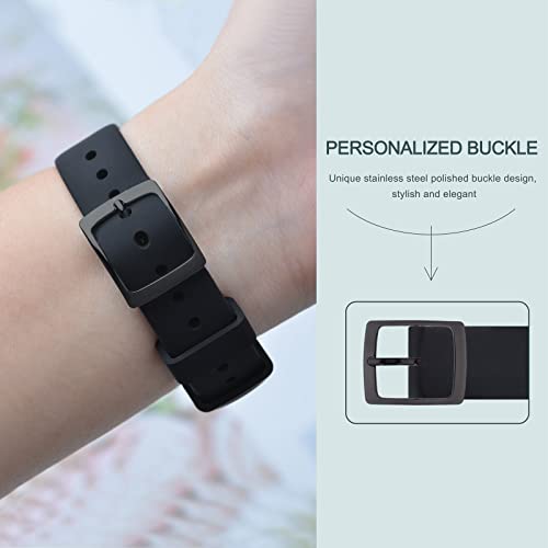 ANNEFIT Silicone Watch Bands, Quick Release Rubber Sport Strap 22mm with Classic Rose Gold Clasp (Dark Green)