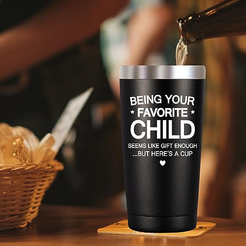 SpenMeta Dad Christmas Gifts - Father, Grandpa, Papa Christmas Gift - Being Your Favorite Child Seems like Gift Enough Cup, Fathers Day Gift from Daughter - 20oz Gift Tumbler