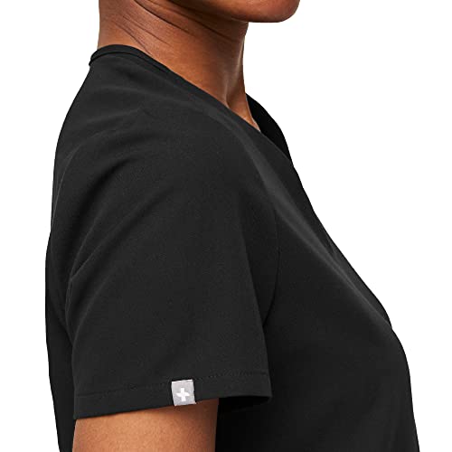 FIGS Casma Three-Pocket Scrub Top for Women – Black, XXS