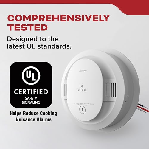 Kidde Hardwired Smoke Detector, AA Battery Backup, Interconnectable, LED Warning Light Indicators