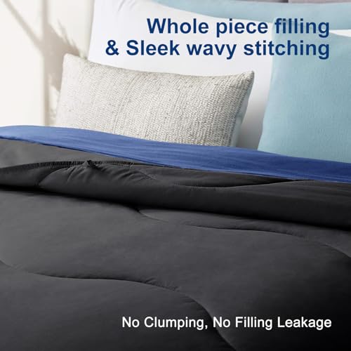 MEELUS Lightweight Comforter Cooling Duvet Insert White, All Season Breathable King Size Duvet, Soft Microfiber Summer Cool Down Alternative Winter Quilt with Corner Tabs, 102x90 inch