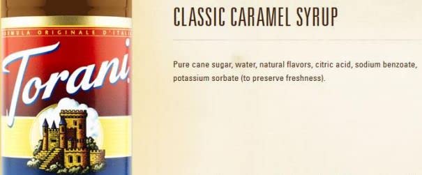 Torani CLASSIC Caramel Syrup, 750 mL