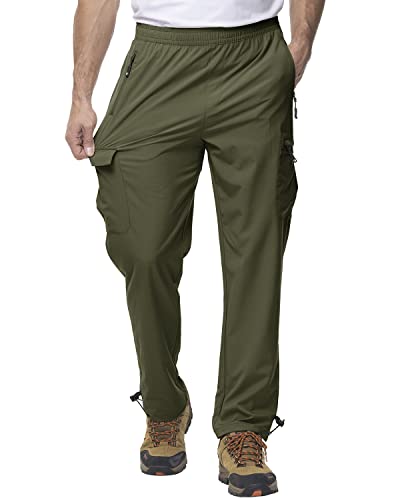 Gopune Men's Lightweight Joggers Quick Dry Hiking Athletic Pants Outdoor Running Casual Track PantsArmy Green,M