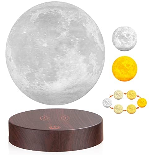 VGAzer Magnetic Levitating Moon Lamp Night Light Floating and Spinning in Air Freely with LED Lights for Home,Office Decor,Unique Holiday Gifts,Night Light