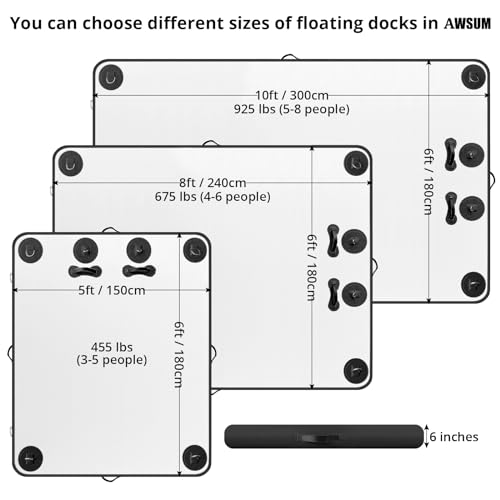 AWSUM Inflatable Floating Dock Air Dock Platform Floating Island Raft with None-Slip Surface for Pool Beach Ocean