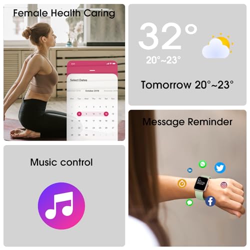 LIVIKEY Smart Watch, Fitness Tracker with Heart Rate Monitor, Blood Oxygen, Sleep Tracking, 41mm Smartwatch 5ATM Waterproof with Pedometer for Women Men Compatible with Android iPhone iOS