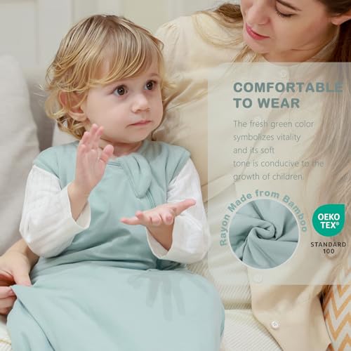 Mosebears Unisex Baby Sleep Sack 1.0 TOG, Supersoft Rayon Made from Bamboo Wearable Blanket with 2-Way Zipper (Blush,0-6 Months)