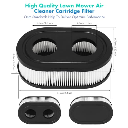 593260 Air Filter Replacement for Briggs&Stratton 798452 334404 Lawn Mower,Compatible with 500EX 550EX 575EX 625EX 625 675EXi 725EXi Series Engines Model Mower Air Filter Cartridge Accessories,6 Pack