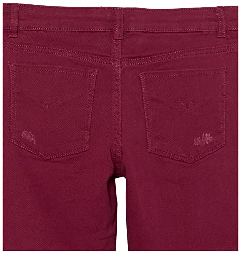 Hudson Jeans Girls' Straight Leg Stretch Twill Pant, Magenta Purple, 7