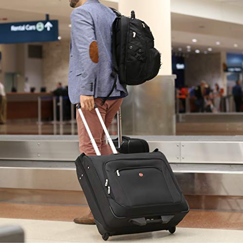 SwissGear 7895 Premium Rolling Garment Bag, Black, 24-Inch