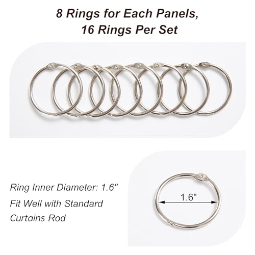 INOVADAY Blackout Curtain Liners 2 Panels Set, Thermal Insulated Light Blocking Liners for Window Curtains 96 Inches Long with Rings (Greyish White, W27 x L92)