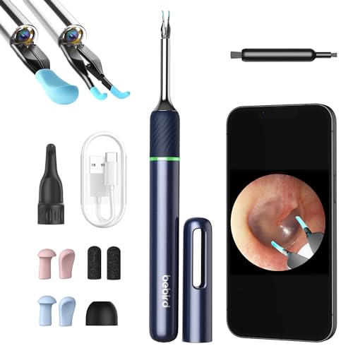 [Cutting-Edge] BEBIRD Note5 Ear Wax Removal Tool: Ear Cleaner with Camera 10 Megapixel Otoscope, Omni-Direction Tweezer, Real-Time Remote Video, Magnetic Cap, Multi Earwax Cleaning Replacement Tips