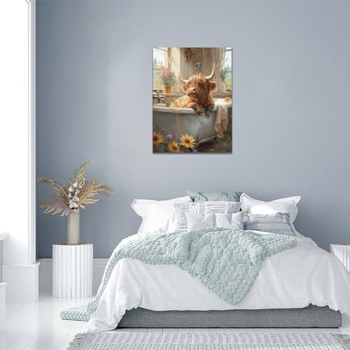Coastal Bathroom Wall Art Sea Turtle Sunset Pictures Ocean Seascape Beach Chair Wall Decor Beach Turtle Seashell Canvas Painting Framed Artwork for Bathroom Bedroom Living Room 16"x12"