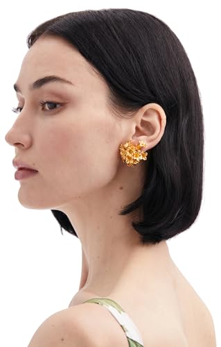 Oscar de la Renta, Bouquet Button Earrings, Gold