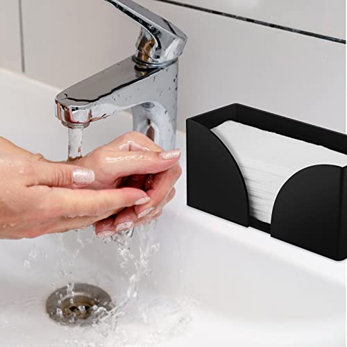 Paper Towel Dispenser Countertop Black Acrylic Paper Towel Holder for Bathroom Folded Paper Towel Dispenser Clear Trifold Napkin Holder for Z-fold, C-fold, MultiFold Trifold - Home Kitchen