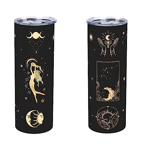 Haguckm Aquarius Constellation Tumbler Zodiac Coffee Mugs Stainless Steel Insulated Mug with Lid Straw Car Cup for Men Women Astrology Fans Birthday Gifts 20 Oz