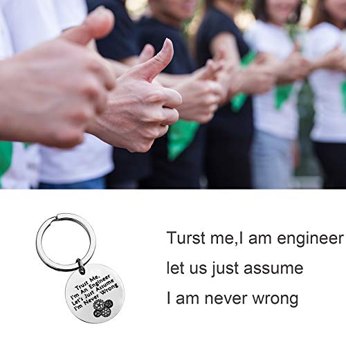 LQRI Engineer Gift Engineering Gift Trust Me I'm An Engineer Keychain Engineer Gift Retiring Gift Engineering Graduation Gift