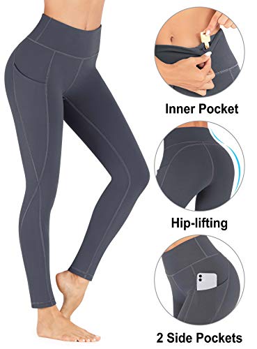 TOREEL Yoga Pants with Pockets Leggings for Women Tummy Control High Waisted Leggings with Pockets Workout Athletic Yoga