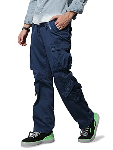 Men's Casual Camo Cargo Work Pants with 8 Pockets Army Military Combat Hiking Camo 169 Size 30