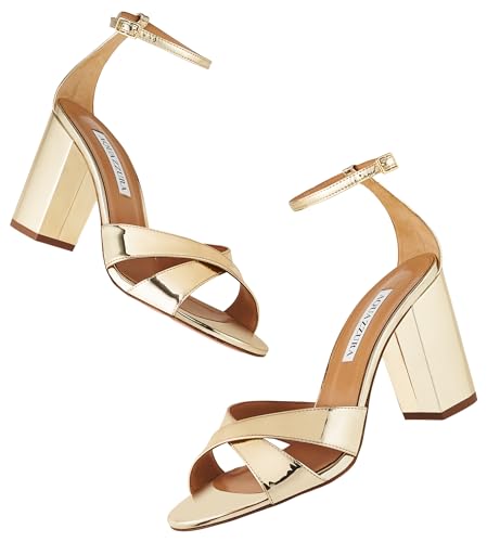 Aquazzura Divine Sandal 85, Soft Gold, 10.5