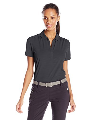 Callaway Women's Golf Short Sleeve Tonal Stripe Polo Shirt, Black, Small