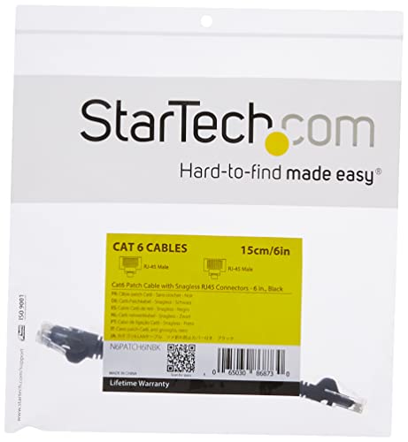 StarTech.com 9ft CAT6 Ethernet Cable - Purple CAT 6 Gigabit Ethernet Wire -650MHz 100W PoE RJ45 UTP Network/Patch Cord Snagless w/Strain Relief Fluke Tested/Wiring is UL Certified/TIA (N6PATCH9PL)