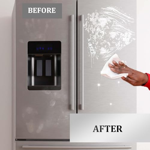 Zinshine Stainless Steel Cleaner, Kitchen Cleaner and Polish Spray, Oven Cleaner - 14 oz - Removes Fingerprints, Water Marks and Grease from Refrigerators, Dishwashers, Ovens, and Grills