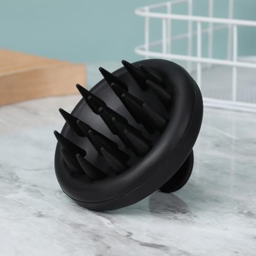 Josoft Silicone Scalp Massager Shampoo Brush, Hair Scrubber with Soft Silicone Bristles, Scalp Scrubber, Wet Dry Scalp Massager Hair Growth & Scalp Care（Black）
