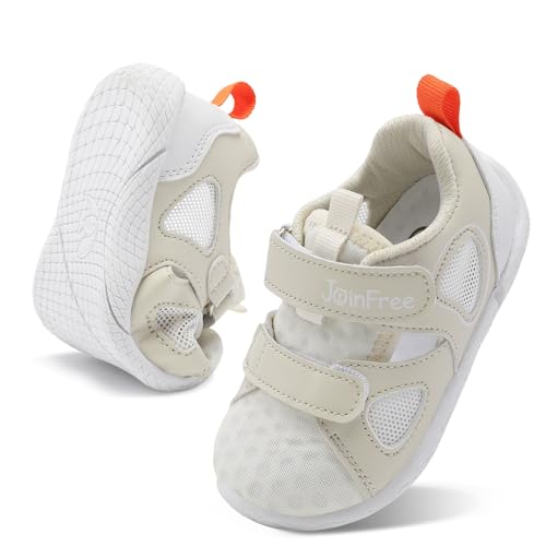 JOINFREE Toddler Shoes Boys Girls Shoes Kids Breathable Sneakers Tennis Shoes School Shoes Casual Sports Shoes Baby Walking Running Playing Shoes LightGrey 4-5 Toddler