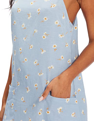 Billabong Women's Straight Round Woven Mini Sundress Dress, White/Multi, Medium
