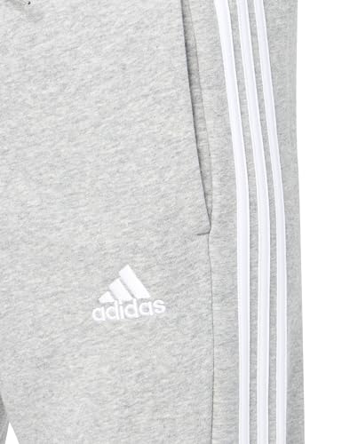 adidas Men's Essentials Fleece 3-Stripes Tapered Cuff Pants, Medium Grey Heather