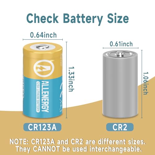 ALLENERGY CR123A 3V Lithium Battery CR17345 3 Volt 123A Batteries 6 Pack High Capacity, 10 Years Shelf Life