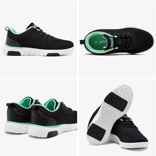 Womens Comfortable Diabetic Sneakers with Arch Support, Great Stylish Orthopedic Walking Shoes for Older Adults, Popular Running Sneakers for Outdoor Athletic Black/Mint Size 6
