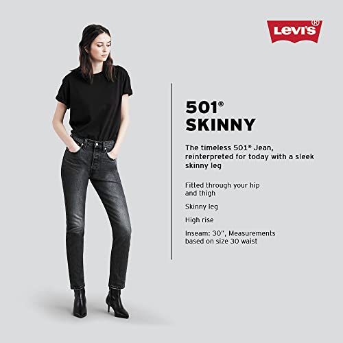 Levi's Women's 501 Skinny Jeans, (New) Black Worn in, 24