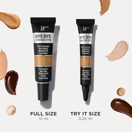 IT Cosmetics Bye Bye Under Eye Full Coverage Concealer - for Dark Circles, Fine Lines, Redness & Discoloration - Waterproof - Natural Finish – 10.5 Light (C), 0.4 fl oz