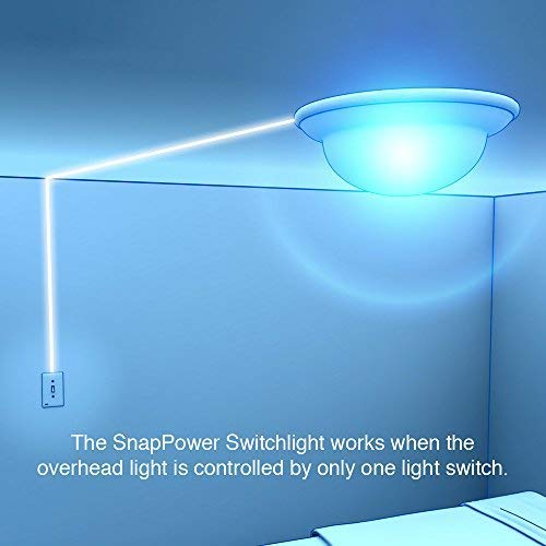 SnapPower 2 Pack SwitchLight - LED Night Light - for Single-Pole Switches - Switch Plate with LED Night Lights - Adjust Brightness - Auto On/Off Sensor - (Rocker, Ivory)