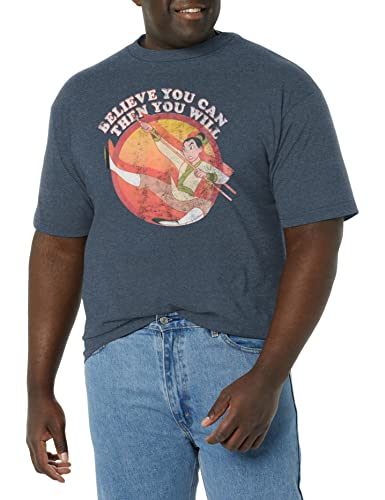 Disney Big Princesses Make A Man Men's Tops Short Sleeve Tee Shirt, Navy Blue Heather, Large Tall