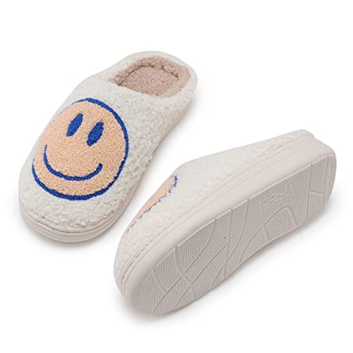V-CEN Smile Face Kids Slippers - Soft Plush Warm Slipper Anti-Slip Winter Fluffy House Shoes - Soft Memory Foam Comfort Cotton Indoor and Outdoor