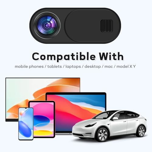 Vliigts Webcam Cover Slide for Tesla Model 3 Y X S Interior Cabin Camera; Ultra-Thin Camera Blocker Protector to Protect Privacy