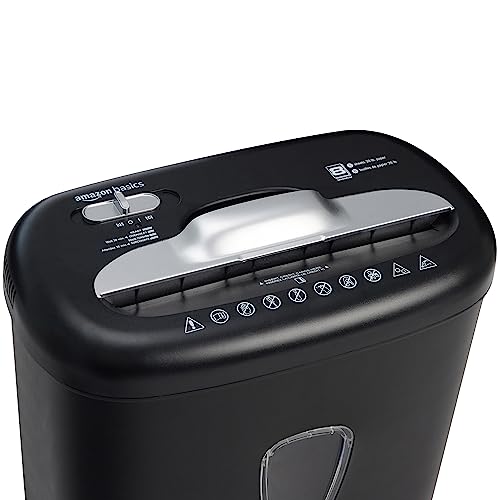 Amazon Basics 8 Sheet Cross Cut Paper and Credit Card Shredder with 4.1 Gallon Bin, Black