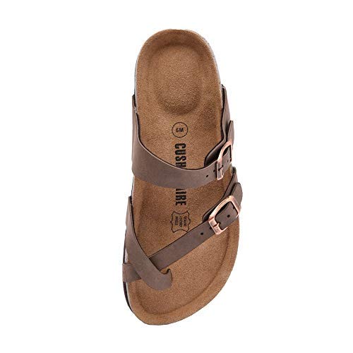 CUSHIONAIRE Women's, Luna Low Heel Slide Sandals Brown 8 M