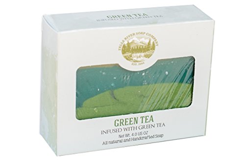 Green Tea Soap (4Oz) - Handmade Soap Bar with Essential Oils and fresh brewed green tea - Organic and All-Natural – by Falls River Soap Company