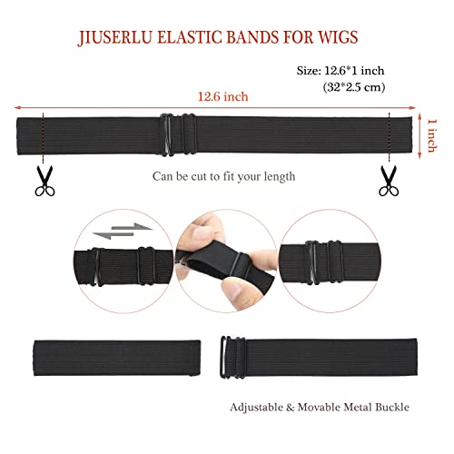 6PCS Elastic Bands For Wig Adjustable Elastic Band For Wigs Adjustable Wig Bands For Making Wigs Adjustable Elastic Wig Straps Wig Band Strap For Wigs Sewing in Wig (1 x 12 Inch)