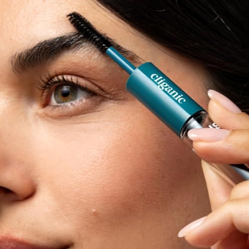 Cliganic Organic Castor Oil, 100% Pure (8oz with Eyelash Kit) - For Eyelashes, Eyebrows, Hair & Skin | Natural Cold Pressed Unrefined Hexane-Free (Packaging May Vary)