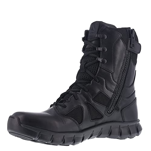 Reebok Mens Rb8806 Sublite Cushion Soft Toe 8" Waterproof Boot With Side Zipper Black Military & Tactical, Black, 7 US