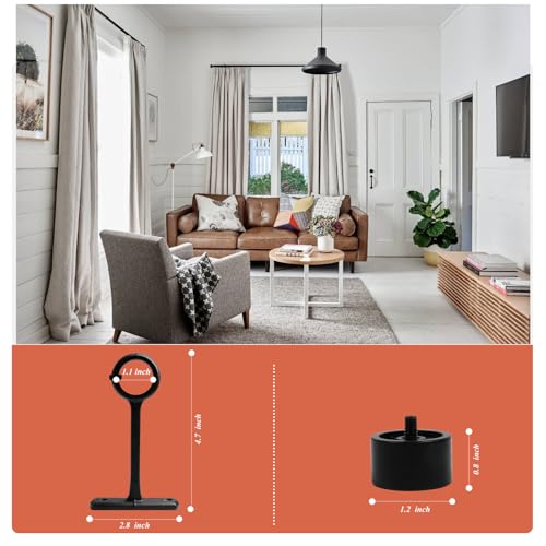 1 Inch Curtain Rods for Windows, 16 to 28 Inch Black Rustic Curtain Rod Set, Modern Design Drapery Tubes with Brackets Room Divider, For Indoor and Outdoor