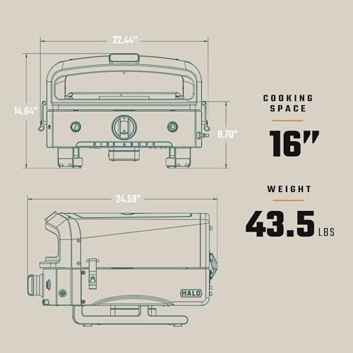 Halo Versa 16 Propane Gas Outdoor Pizza Oven with Rotating Cooking Stone | Portable Appliance for all Outdoor Kitchens
