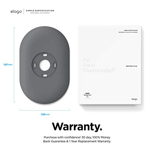 elago Wall Plate Cover Plus Compatible with Google Nest Thermostat 2020 [Charcoal] - Durable Polycarbonate Material, Easy Installation, Complementary Design