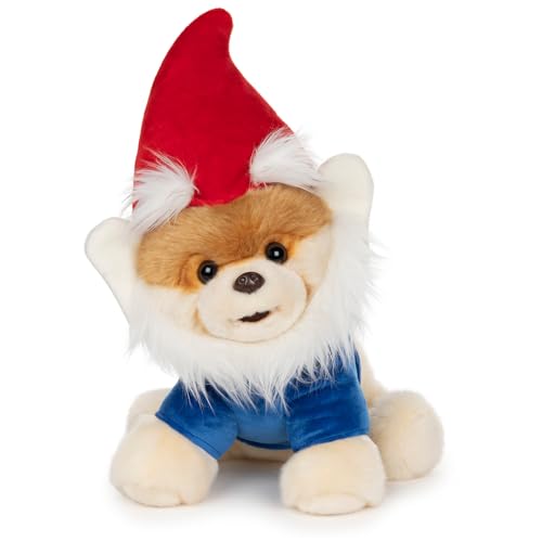 GUND Boo, The World’s Cutest Dog Garden Gnome Plush, Stuffed Animal, Spring Decor, Red and Blue, 9”