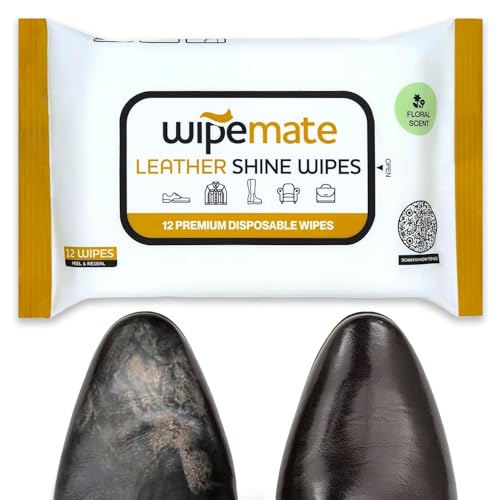 WIPEMATE Leather Individually Wrapped Leather Cleaning & Conditioning Shine Wipes for Leather Apparel, Furniture, Bags, Automobile, Shoes & ALL Other Leather Accessories – (30 Count)